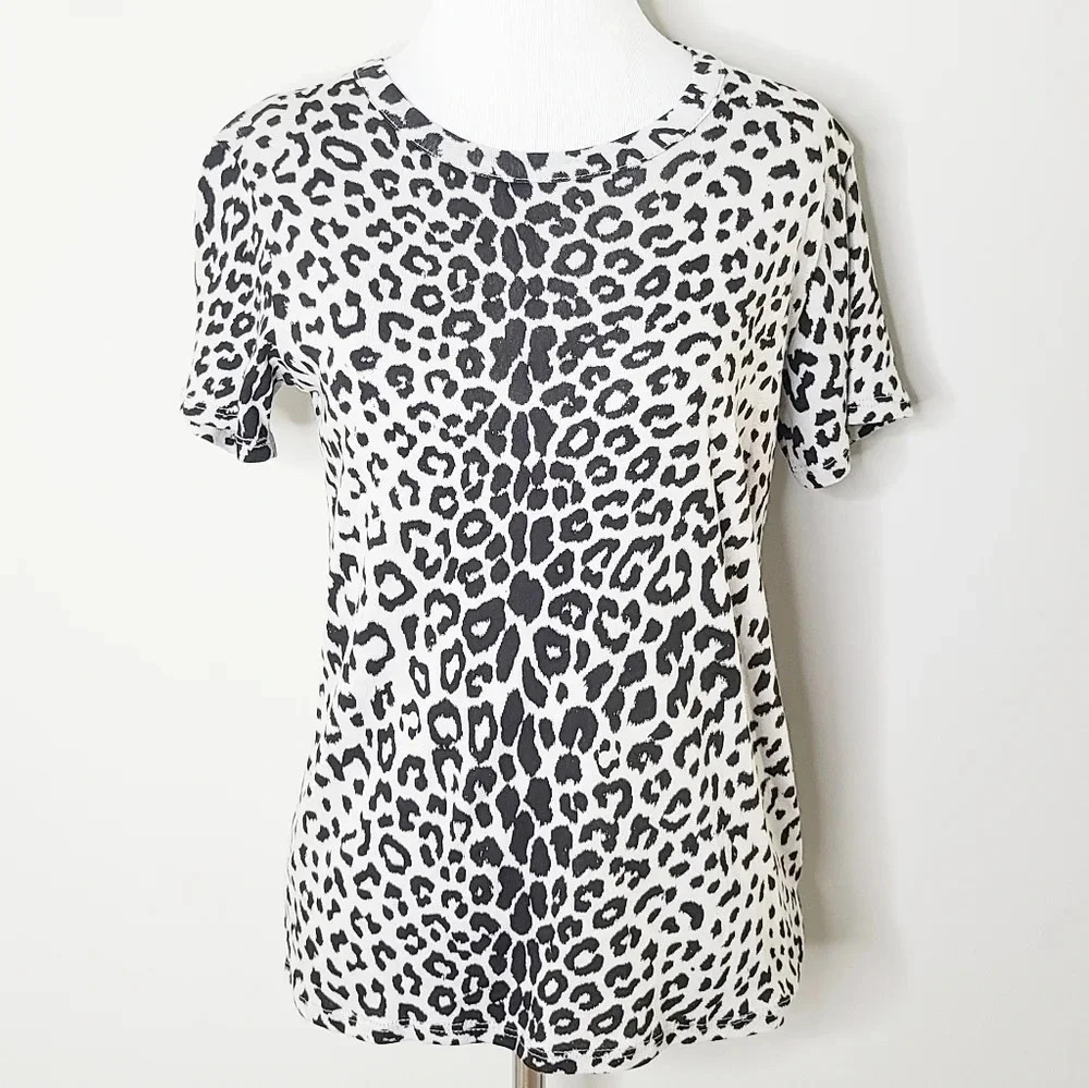 New Chaser Leopard Print Short Sleeve Tee XS